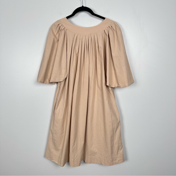 POMANDER PLACE Khaki Finley Flutter Sleeve Dress Size Medium - Picture 9 of 10